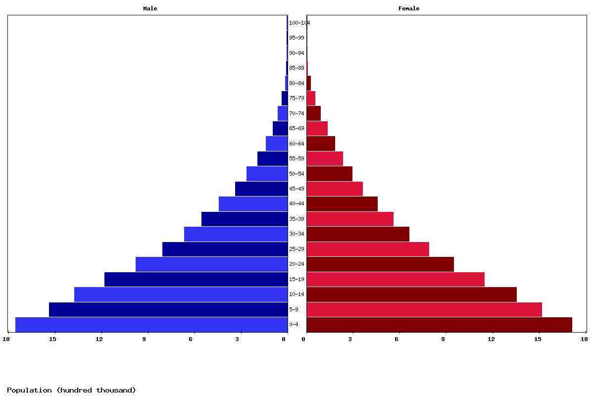 Burkina Faso Age structure and Population pyramid