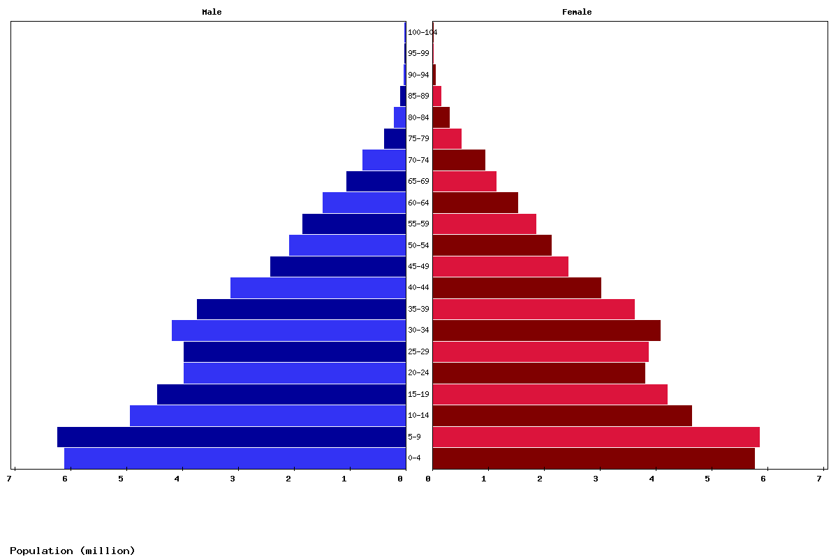 Egypt Age structure and Population pyramid