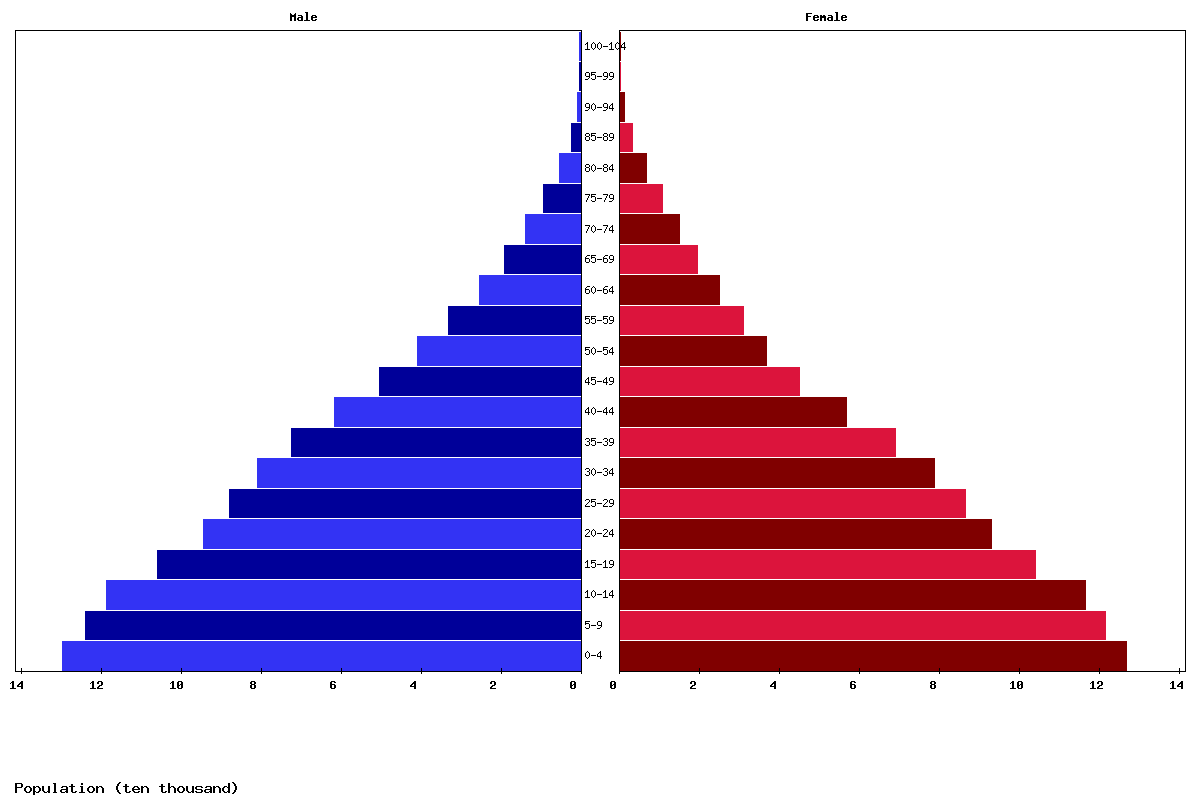 Gabon Age structure and Population pyramid