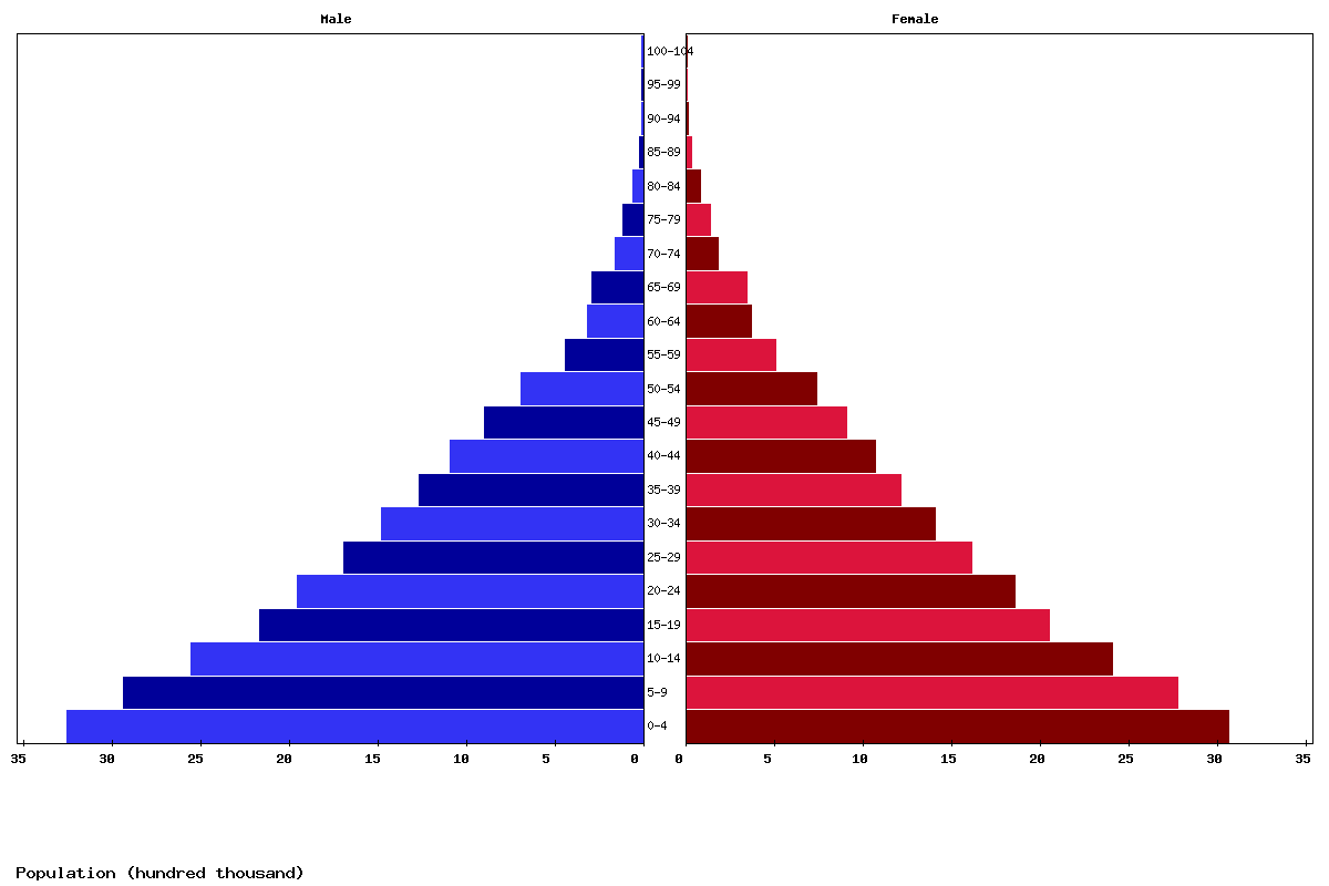 Iraq Age structure and Population pyramid