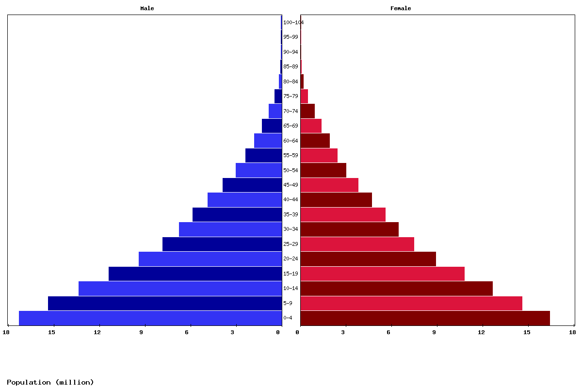 Nigeria Age structure and Population pyramid