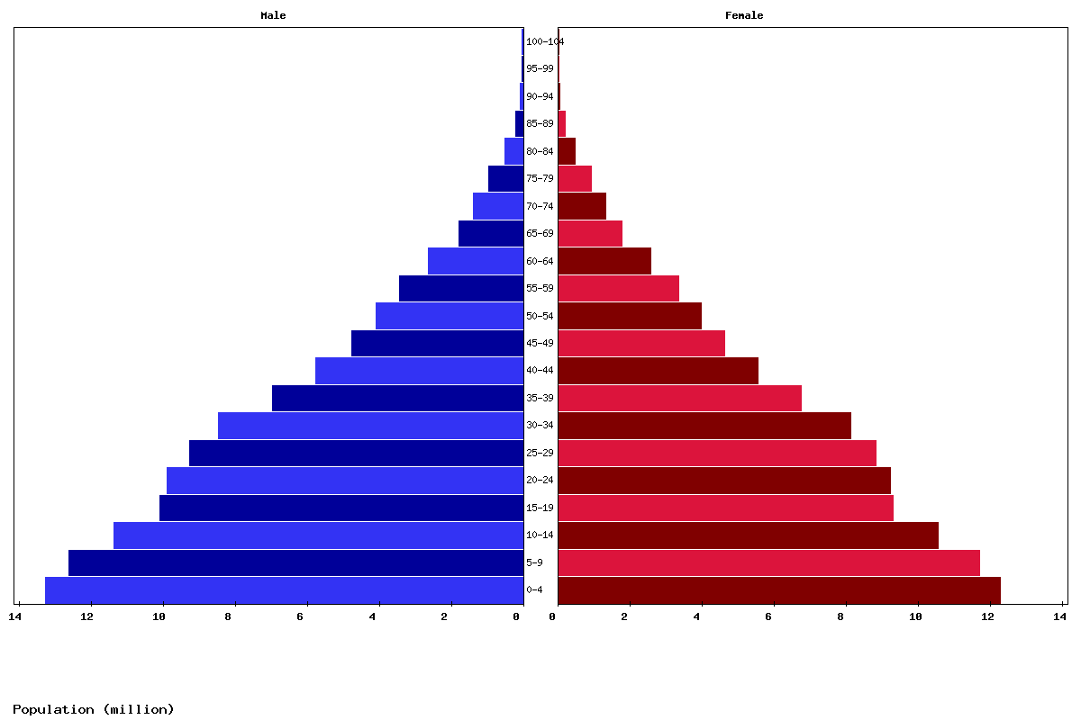 Pakistan Age structure and Population pyramid