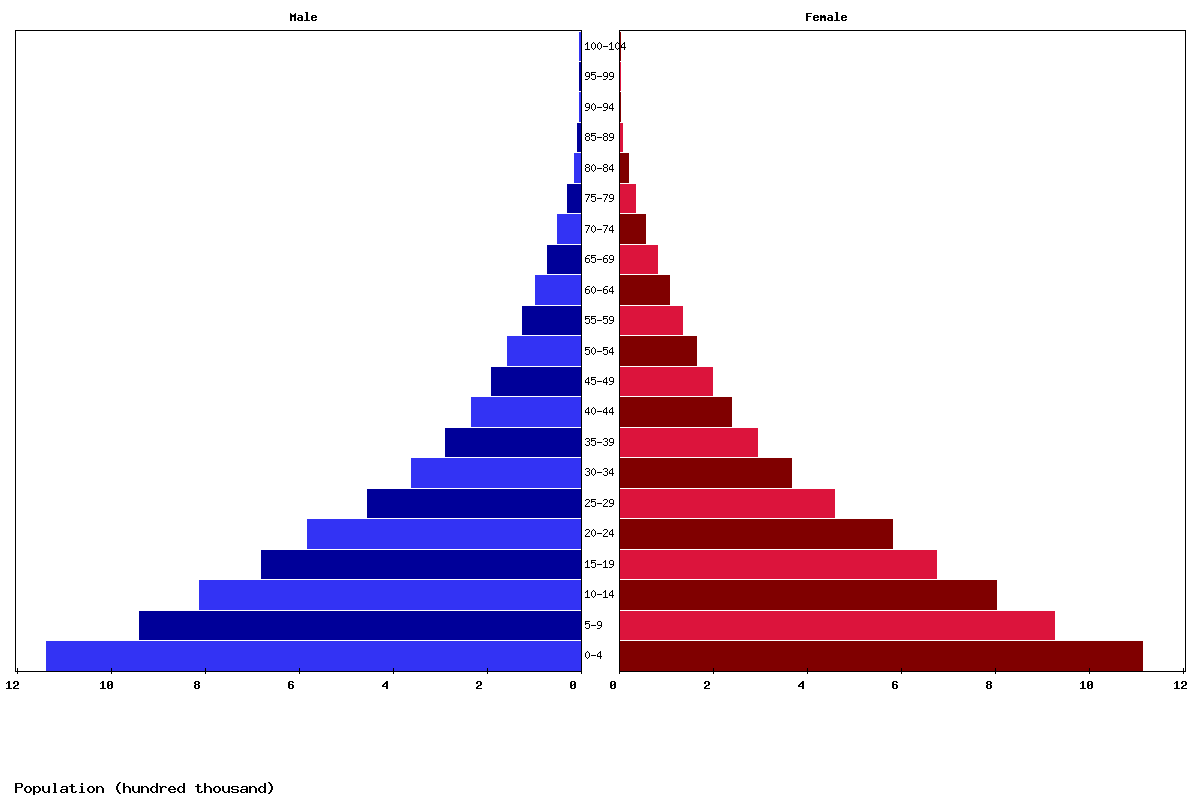 Somalia Age structure and Population pyramid