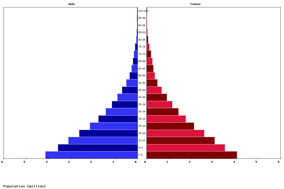Uganda Age structure and Population pyramid
