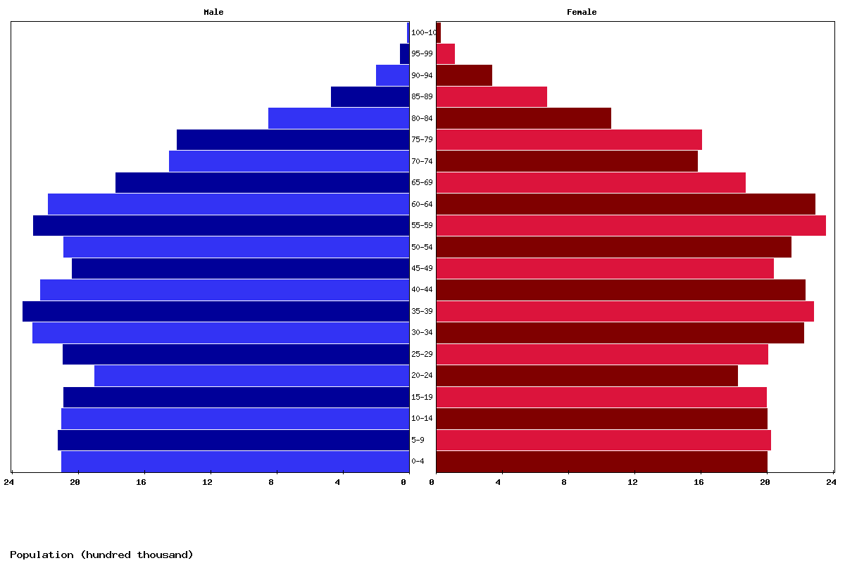 United Kingdom Age structure and Population pyramid