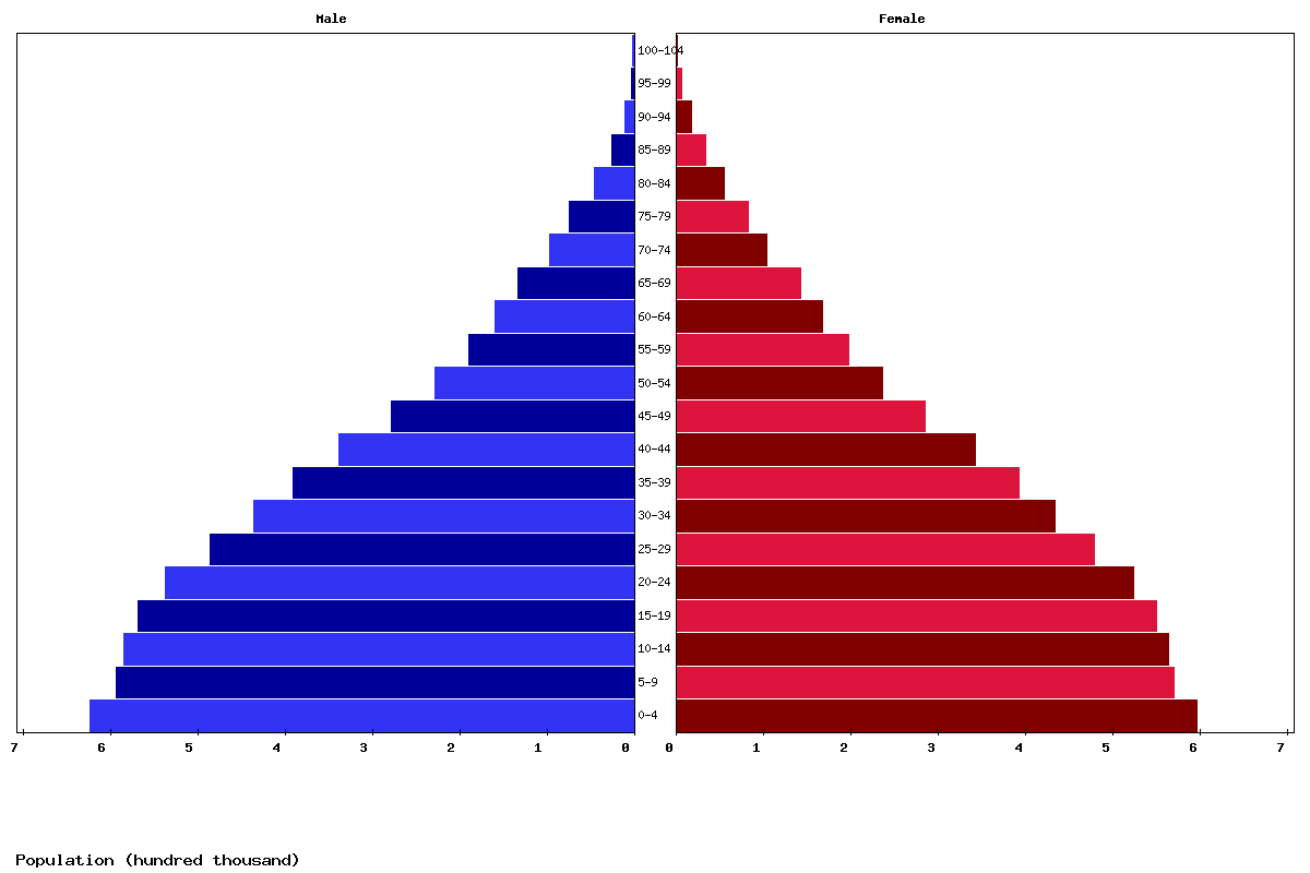 Bolivia Age structure and Population pyramid