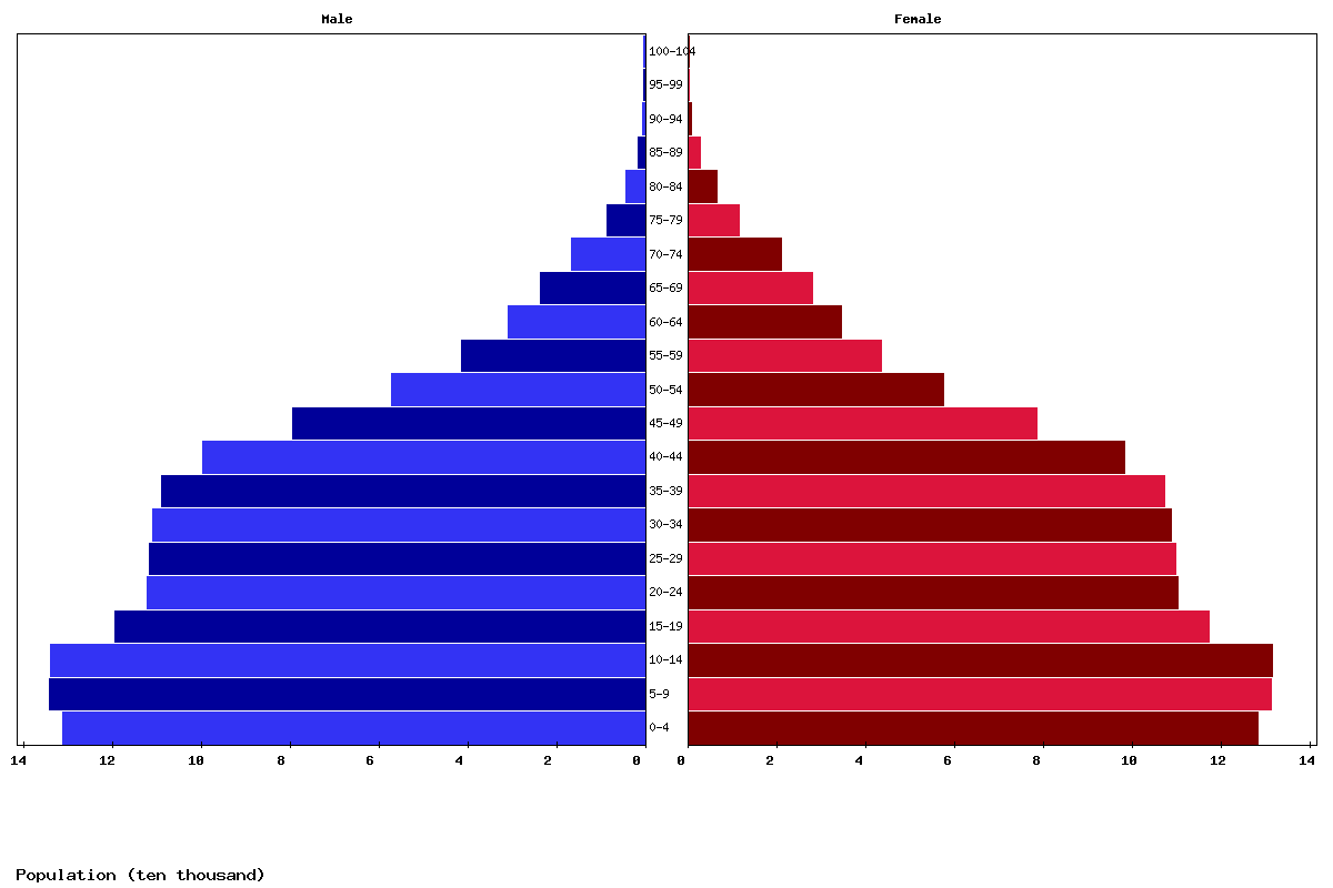 Botswana Age structure and Population pyramid