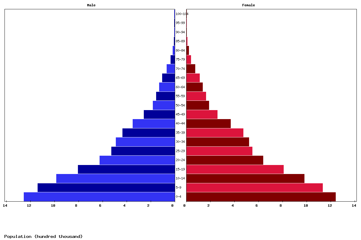 Burundi Age structure and Population pyramid