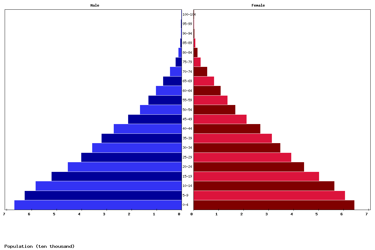 Comoros Age structure and Population pyramid