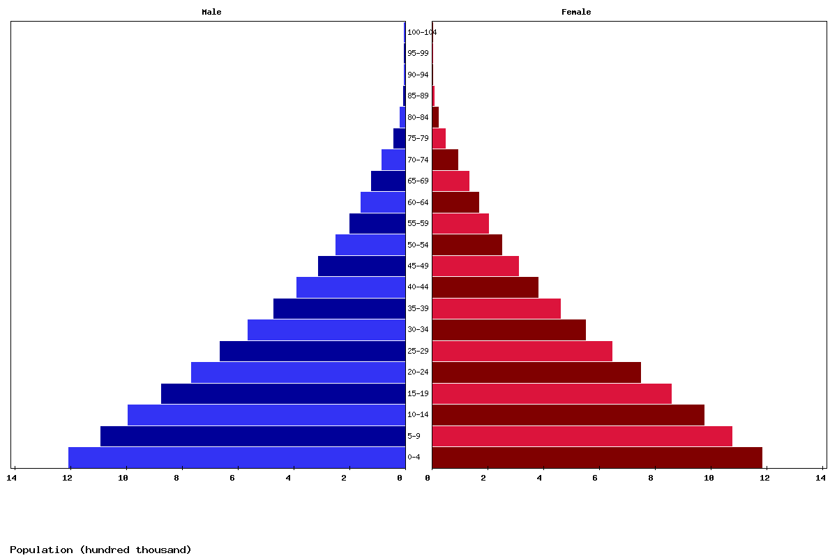 Guinea Age structure and Population pyramid