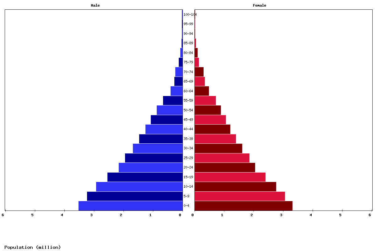 Iraq Age structure and Population pyramid