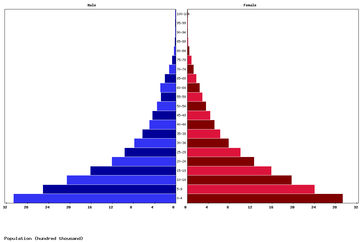 Niger Age structure and Population pyramid