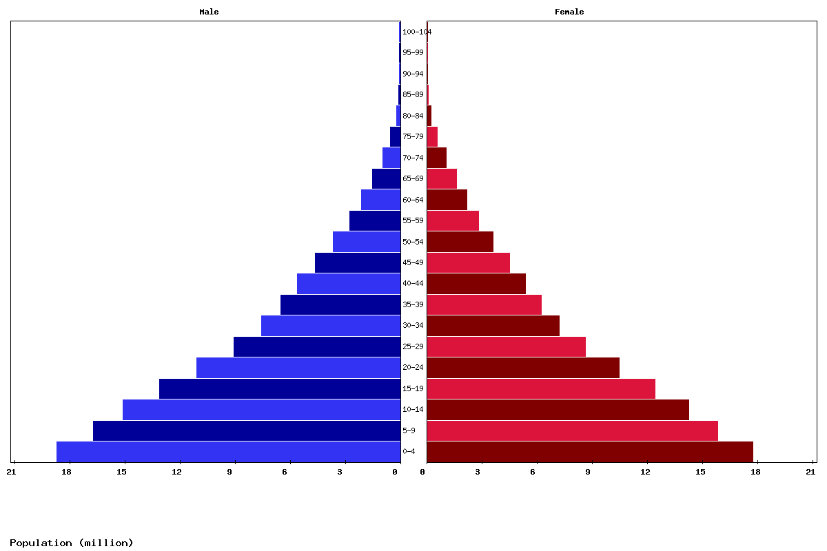 Nigeria Age structure and Population pyramid