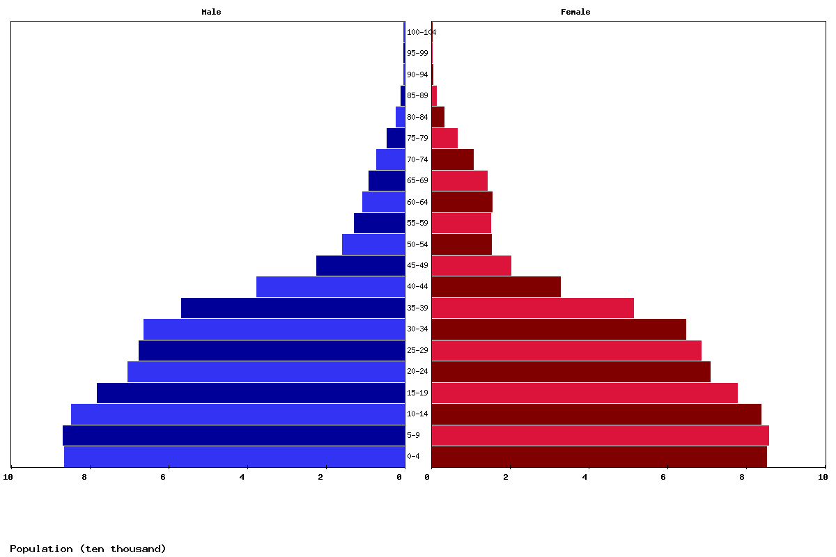 Swaziland Age structure and Population pyramid